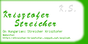 krisztofer streicher business card